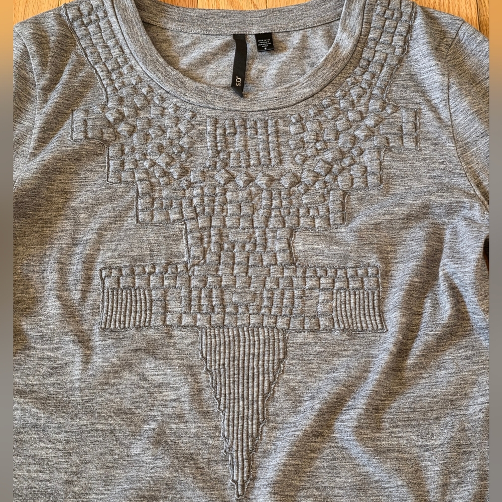 Joe's Jeans Heather Gray Textured Knee Length Sweater Dress Size S EUC - Picture 3 of 7